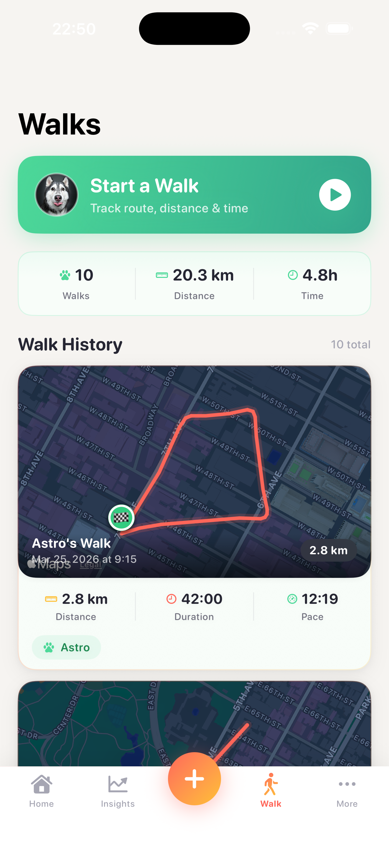 GPS walk tracking
